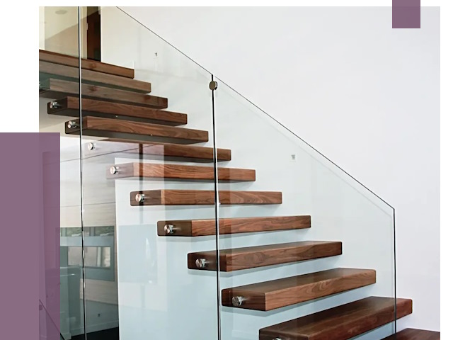 Стеклянные перила для лестницы в Надыме от 15048 руб.