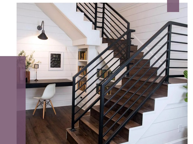 Перила для лестницы в доме в Надыме от 7524 руб. — ПРОЛЁТ-Ндм