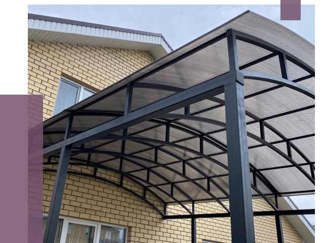 Монтаж козырьков в Надыме от 11675 руб. | ПРОЛЁТ-Ндм