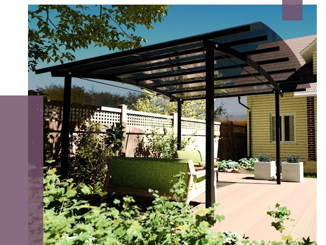 Навесы для террасы в Надыме от 13232 руб. под ключ | ПРОЛЁТ-Ндм