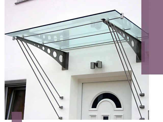 Козырьки над входом под ключ в Надыме — изготовление и монтаж
