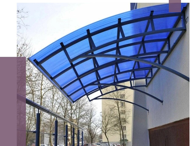 Козырьки из поликарбоната в Надыме от 4359 руб. под ключ | ПРОЛЁТ-Ндм