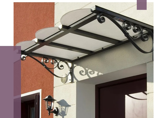 Односкатные козырьки в Надыме от 8510 руб.  | ПРОЛЁТ-Ндм