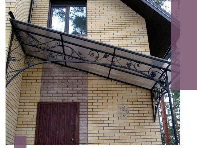 Односкатные козырьки из металла под ключ в Надыме