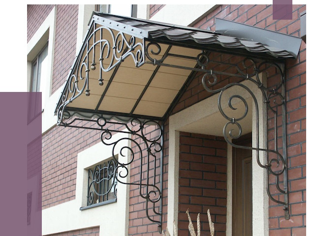 Двускатные козырьки в Надыме под ключ от 12973 руб.